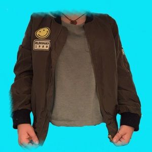 Love Tree Bomber Jacket, Size Medium